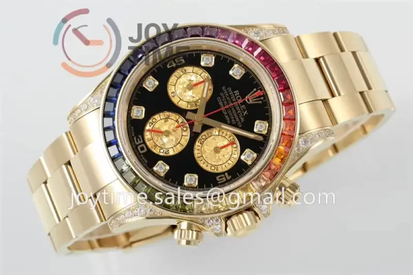 Rolex Daytona 116598RBOW ZF 1:1 Best Edition YG 40mm Rainbow Bezel YG Bracelet SH4130