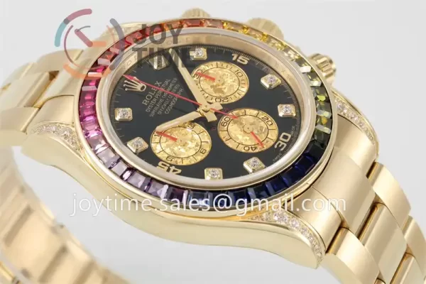 Rolex Daytona 116598RBOW ZF 1:1 Best Edition YG 40mm Rainbow Bezel YG Bracelet SH4130