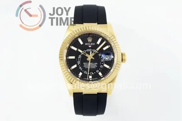 Rolex Sky Dweller 336238 ZF 1:1 Best Edition YG 42mm Rubber Strap A9002 （Tungsten Heavy Version 190g）