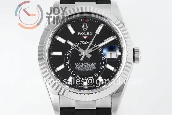 Rolex Sky Dweller 336239 ZF 1:1 Best Edition SS 42mm Rubber Strap A9002 （Tungsten Heavy Version 190g）