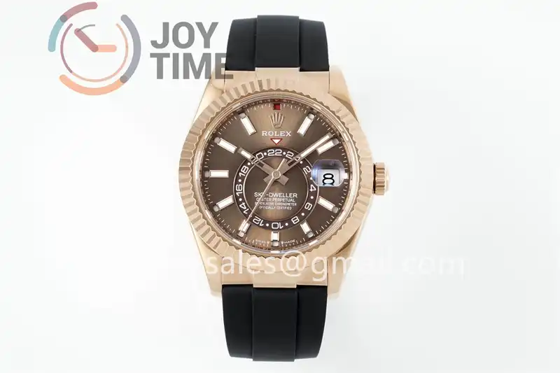 Rolex Sky Dweller 336235 ZF 1:1 Best Edition RG 42mm Rubber Strap A9002 （Tungsten Heavy Version 190g）
