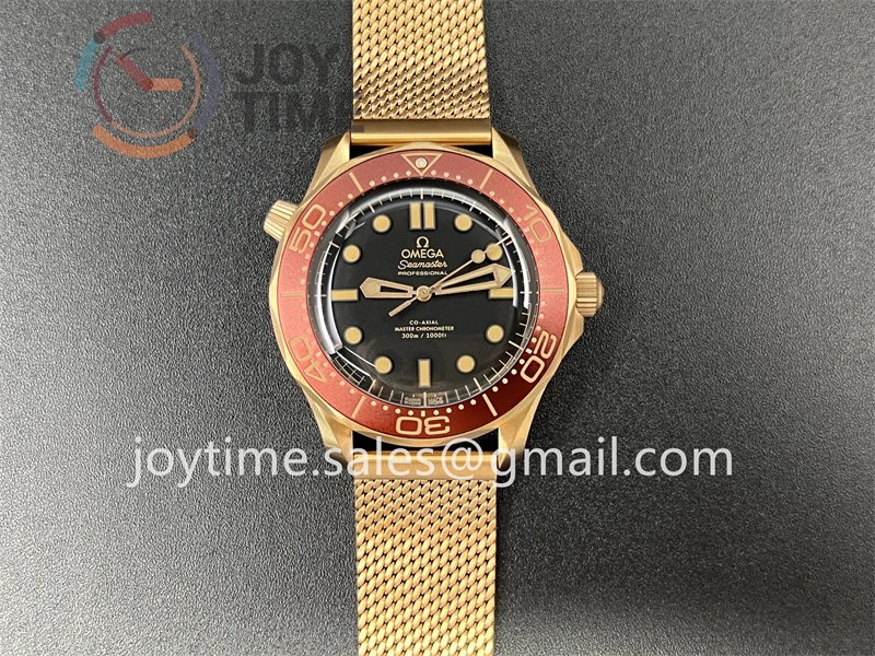 Omega Seamaster Diver 300M VSF 1:1 Best Edition Bronze Gold 42mm Mesh Bracelet Super Clone A8806